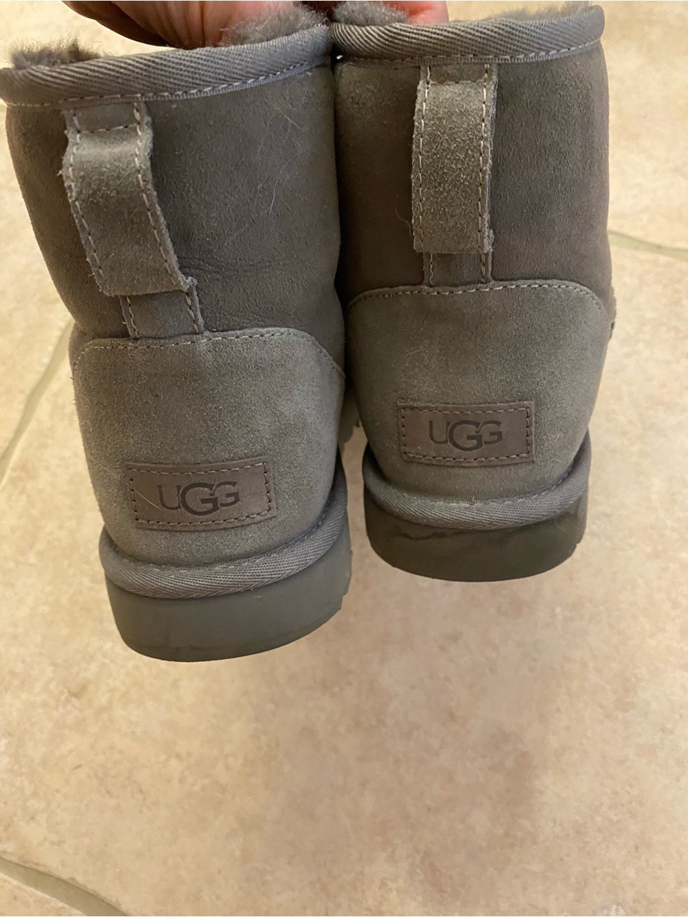 UGG Short Suede Boots in Gray